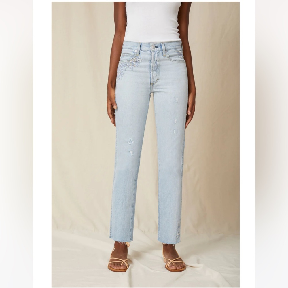 AMO denim Loverboy Cloudy size 26 NWT